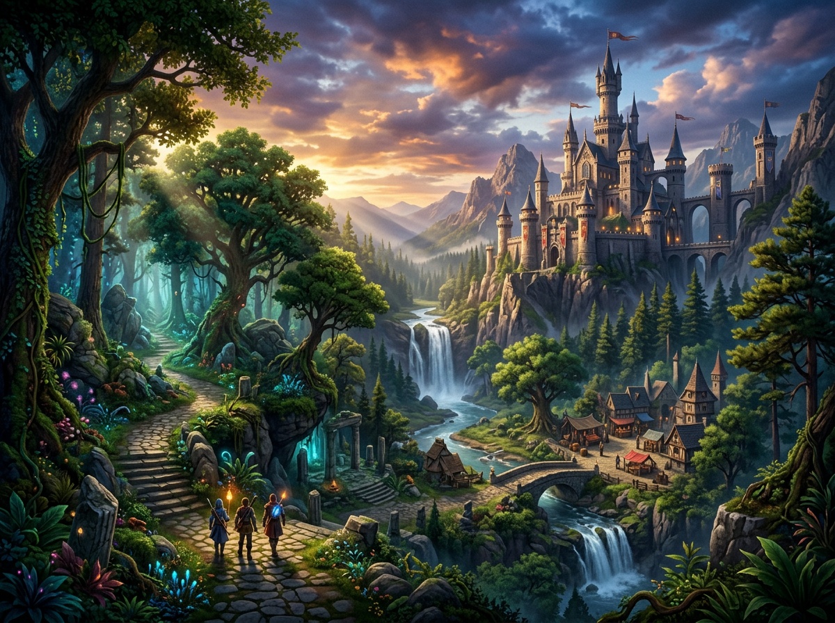 Fantasy game environment level art